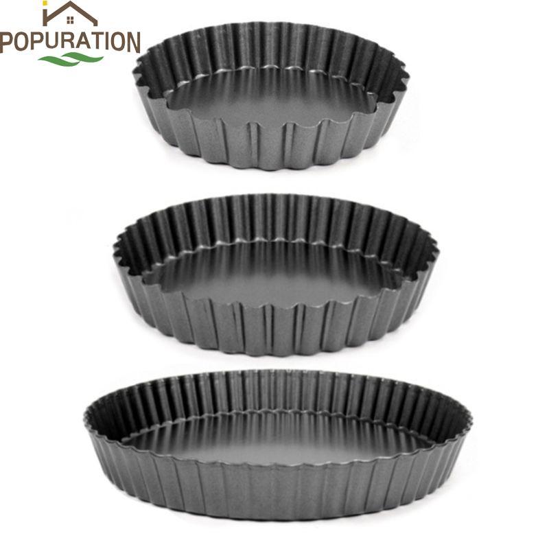 POP 4 6 8 นิ้ว Stick พายพิซซ่าเค้ก Pan Tart แม่พิมพ์ที่ถอดออกได้ด้านล่างเบเกอรี่ Pastry Mould รอบ Ba