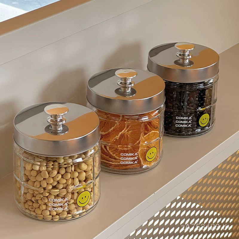 แก้วอาหารขวดปิดผนึกชาสินค้าแห้ง COMIKA Multigrain Nut Kakou Coffee Bean Moisture-Proof Storage Box S