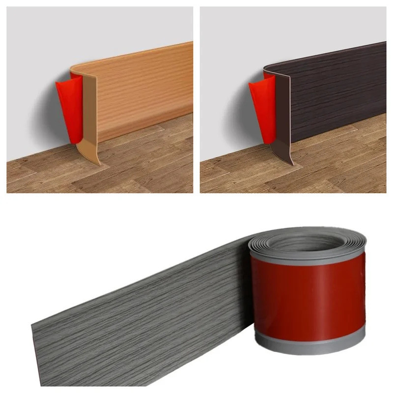 1pc 2m/3meters Skirting Line Border Adhesive Waterproof Edge Closing Wall Skirt Strip For Living Roo