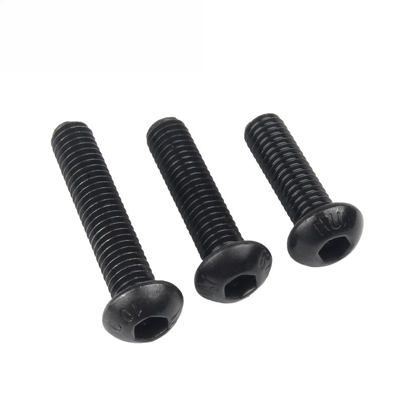 น็อต สกรู หัวจมกลม สีดำ เกรด 10.9 เกลียวมิล หยาบ M1.6-M5 / Button Head Hexagon Socket Machine Screw 1/4, 1/8, 3/16, 3/8, 5/16, 5/32 HN-MB-1 - รูปที่ 2