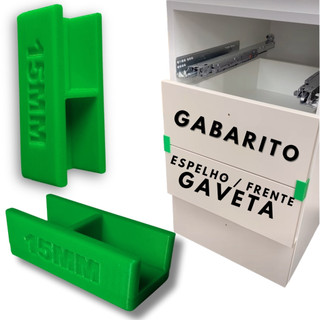 Gabarito Instalação Frente Espelho Gaveta Carpintaria Ferramenta Montagem MDF 15mm