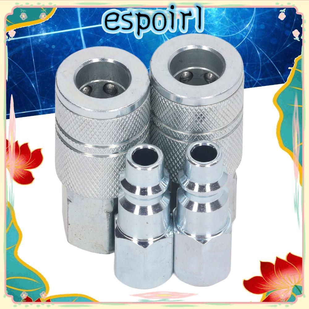 ESPOIR 4PCS อุตสาหกรรม Air Coupler และชุดปลั๊ก,เหล็ก 3/8 นิ้ว NPT ด้าย Quick Connect อุปกรณ์ชุด, 300