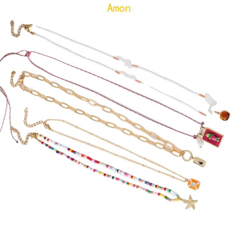 สร้อยคอจี้ดาวทะเล แพ็ค 5PCS เครื่องประดับชุดสำหรับเทศกาลอย่างสวยงาม