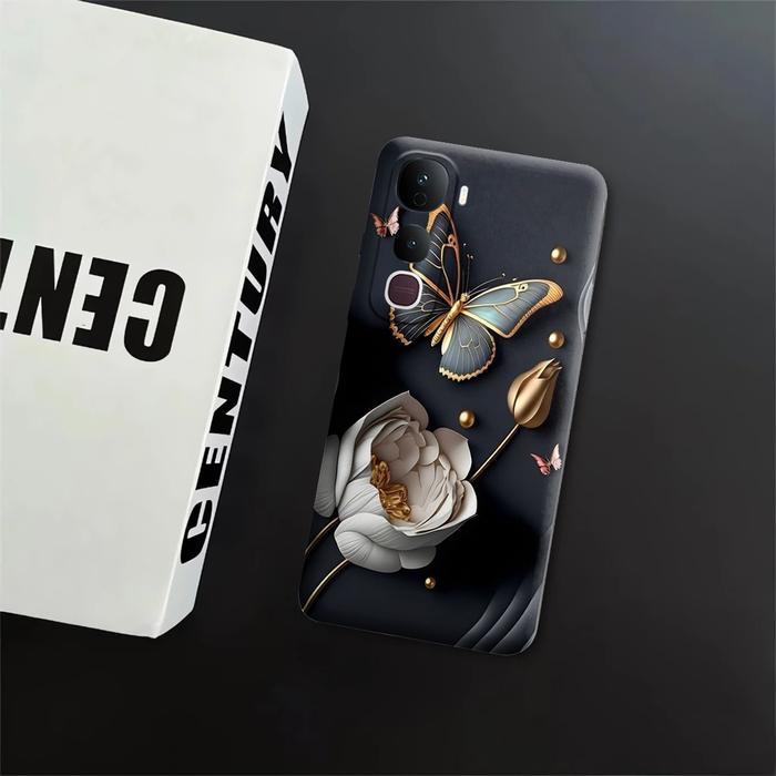 Softcase Viv0 Y400 4G / Y400 5G / Y04s / Y04 / Y29 4G / Y29 5G - Silicone - Butterfly Motif - กันชน 