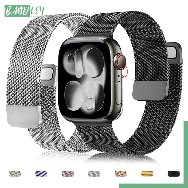 สายนาฬิกาโลหะมิลานแหวนแม่เหล็กสแตนเลส for Smartwatch IWatch Ultra SE 3 2 Series 11 10 9 8 7 49 45 46 41 40 44 42 38 มม.