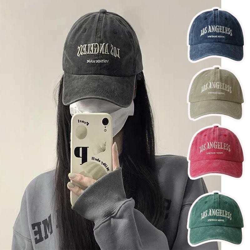 Halo studio พร้อมส่ง  หมวกเบสบอลสไตล์เรโทรสไตล์เกาหลี Los Angeless แฟชั่นอินเทรนด์สไตล์สตรีท