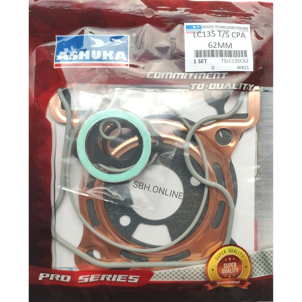 LC135 ASHUKA TOP SET GASKET COPPER STD 60MM 62MM 63MM