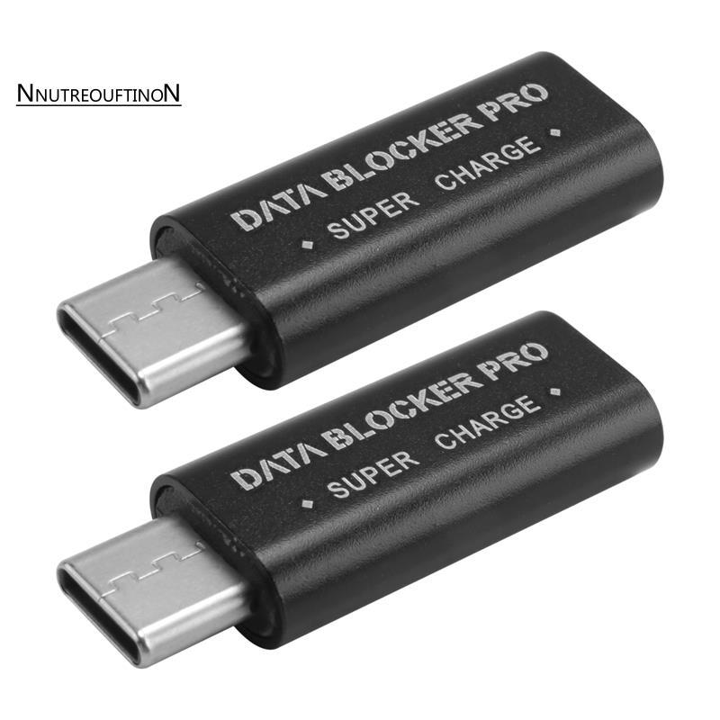 [ขายร้อน N]2PCS USB Type-C Data Blocker USB-C Juice Jack Adapter รองรับ Quick Charge(50V/5A) หยุดการ