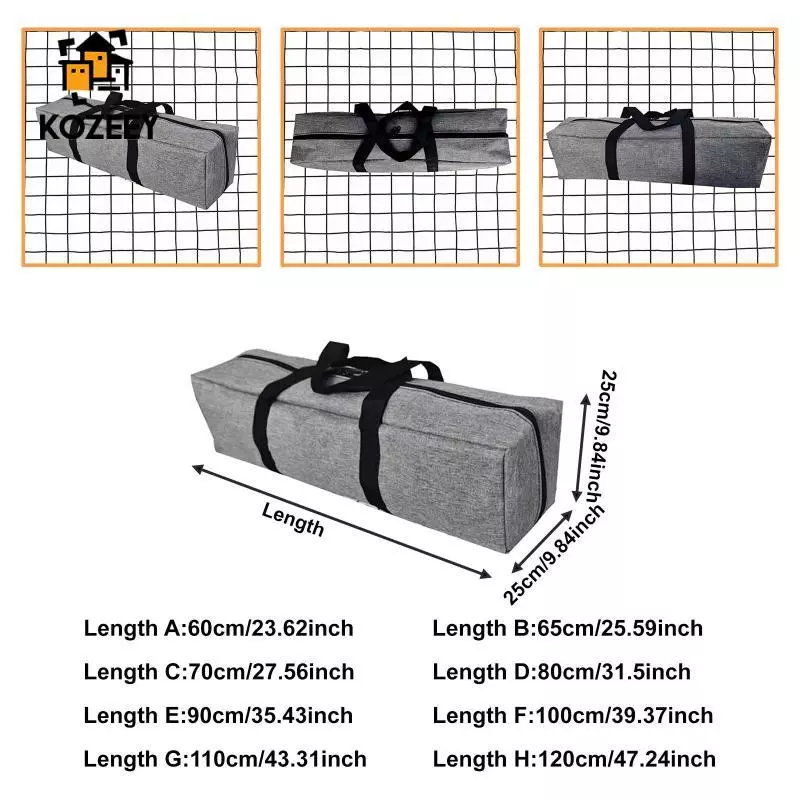 [KOZEEY] Camping Storage Bag กระเป๋าถือยาวพร้อมที่จับกระเป๋าเดินทางกระเป๋าถือซิปสําหรับ Mat Canopy Rollup