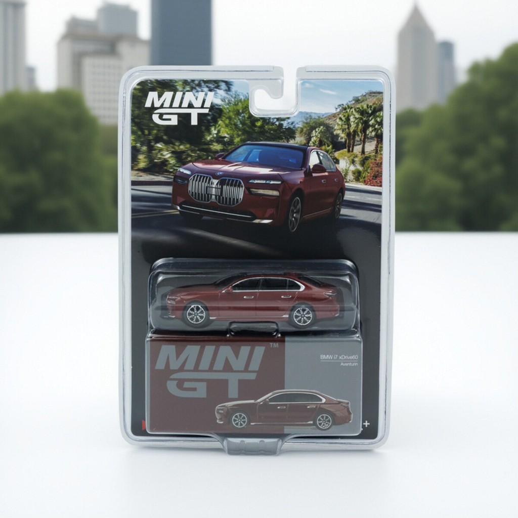 [โมเดลรถ] [คลังสินค้าพร้อมอย่างชาญฉลาด] MINIGT 1: 64 #952 โมเดลรถ BMW BMW i7 Red Alloy