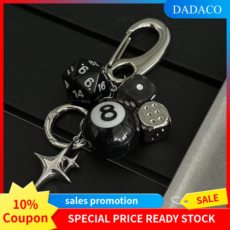 2025 พวงกุญแจ 8 ball keychain โกธิค รถ ห้อยกระเป๋า ตกแต่งกระเป๋า bag charm หัวเข็มขัด พวงกุญแจกางเกง Y2K เข็มขัด ของที่ระลึก ลูกเต๋าสตริงทํามือกระเป๋าจี้ออกแบบอินเทรนด์สวมใส่จับคู่เอวพวงกุญแจจี้อุปกรณ์เสริม