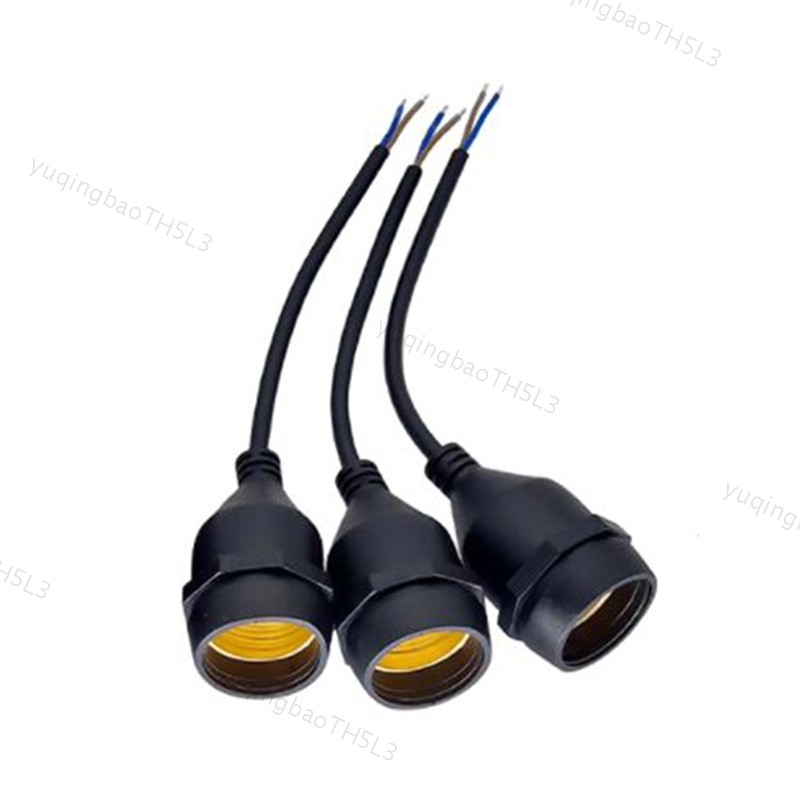 20 ซม.IP67 สายไฟ LED กันน้ําพร้อมฐานโคมไฟสีดําผู้ถือกลางแจ้ง E27 สกรูไฟหมวกแบบบูรณาการสารหน่วงไฟ Con