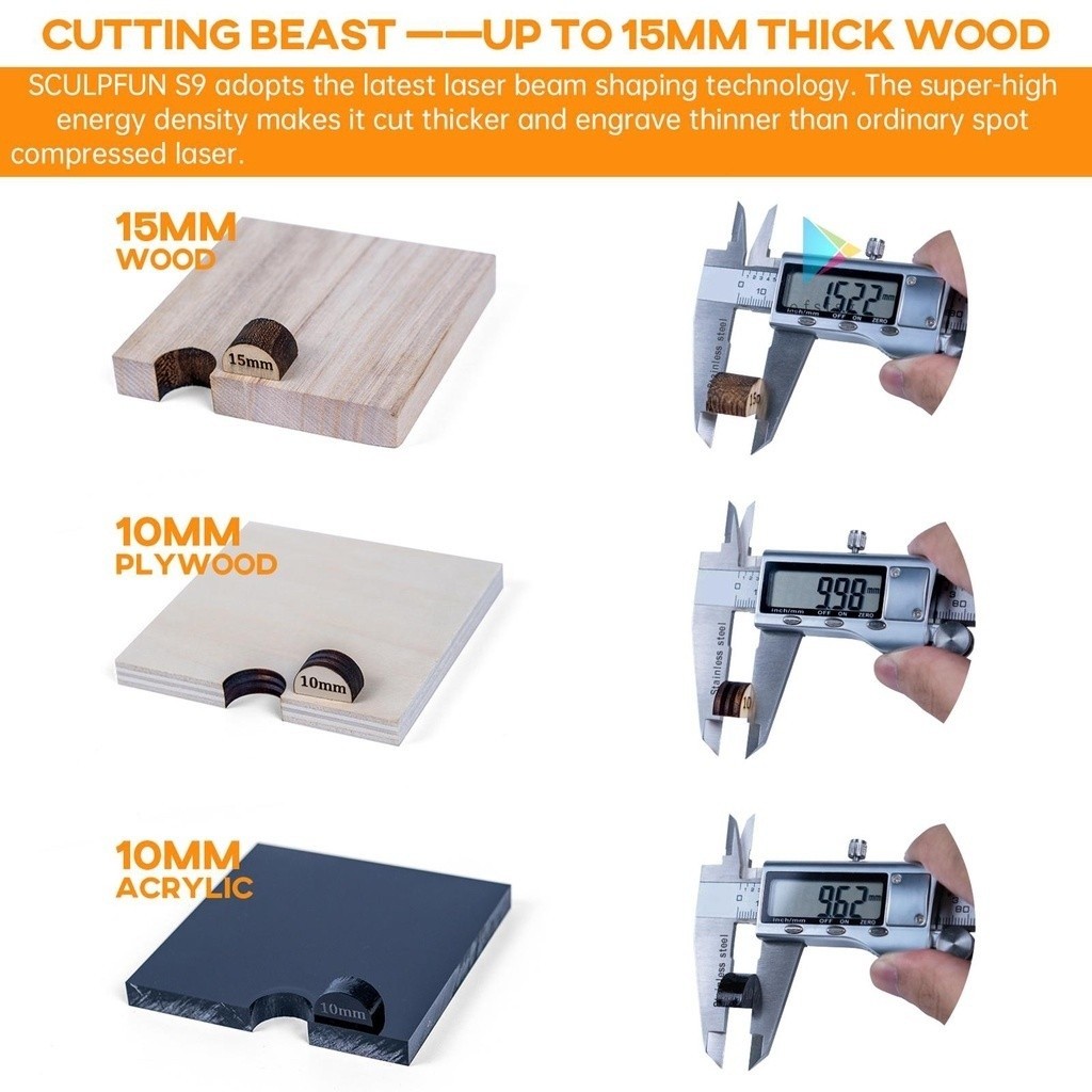 [OFST]SCULPFUN S9 Laser Engraving Machine Ultrathin Laser Beam Shaping Technology Highprecision Wood