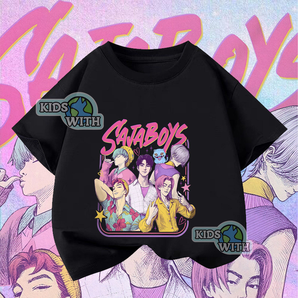 ซีรีย์ C เกาหลี kpop demon hunters เสื้อเด็ก ผลิตจาก พิมพ์ลาย huntrix เหมาะ เด็กผู้ชาย และ เด็กผู้หญิง #115