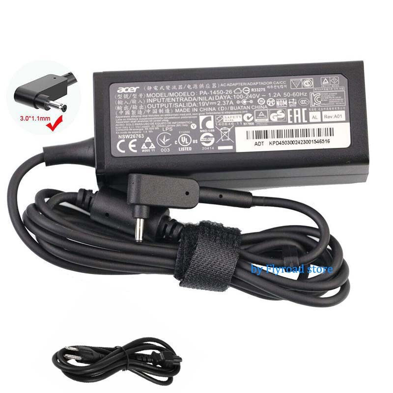 อะแดปเตอร์ 19V 45W ดั้งเดิมสําหรับ Acer Aspire 3 A315-24P แล็ปท็อป A315-23 A315-33 Power Charger