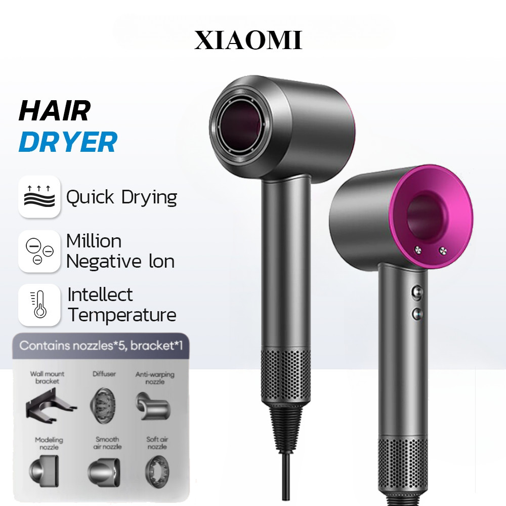 Hair Dryer Professional Salon Dryer Hot Cold Wind Blue Light Negative Ionic Hair Blower Travel Heat 