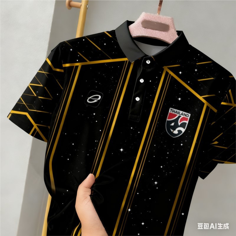 เสื้อโปโลผู้ชายสไตล์มินิมอล สีดำ