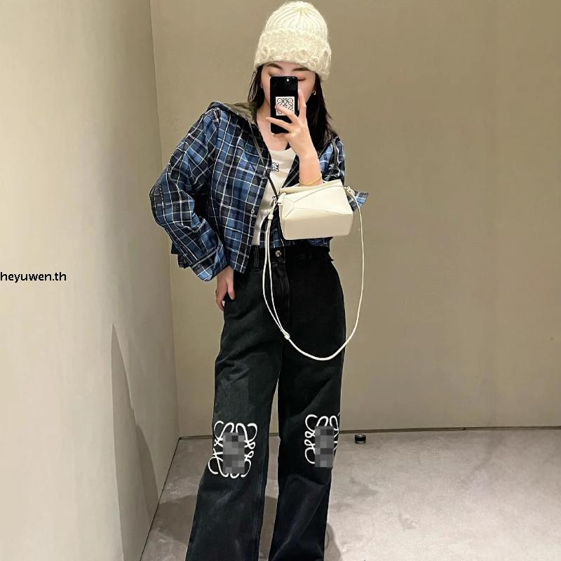 Tataos BANGKOK LOWE PANTS CULOT TROUSERS โลโก้ EMBROIDERED TAG LABEL SOFT กางเกงยีนส์ STRECH นําเข้า