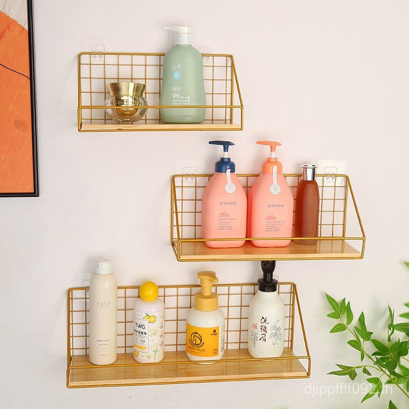 หอพักแขวนผนังแร็คเหล็กเก็บแขวนตะกร้าแขวนผนังแร็คพาร์ทิชันข้างเตียงเครื่องมือที่มีประโยชน์เจาะฟรีห้อง