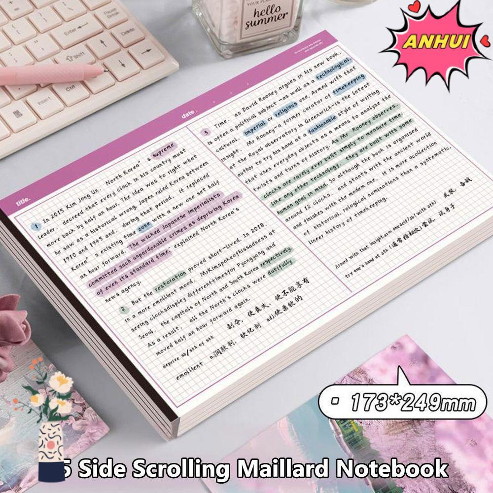 ANHUITYJ 20แผ่น/หนังสือ Notepad, B5 สมุดบันทึก B5 แนวนอน