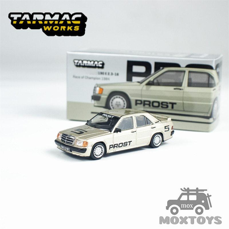 Tarmac Works TW 1:64 190 E 2.3-16 Race of Champion 1984 t Metal Gold#5 รถโมเดลเหล็กหล่อ