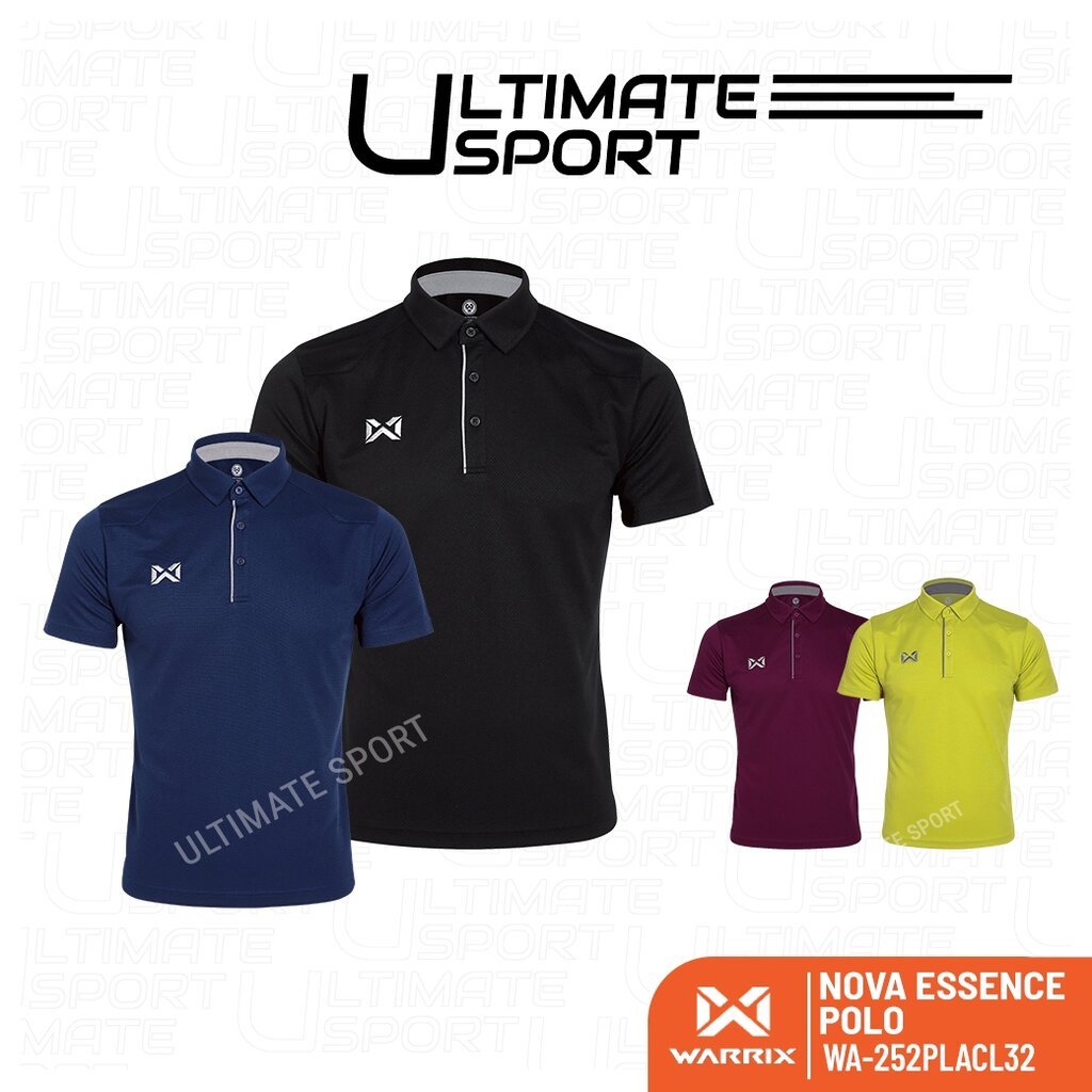 ใหม่ล่าสุด!! WARRIX รุ่น Nova Essence เสื้อโปโล เสื้อคอปก วอริกซ์ (WA-252PLACL32) สีดำ/กรมท่า/เขียวม