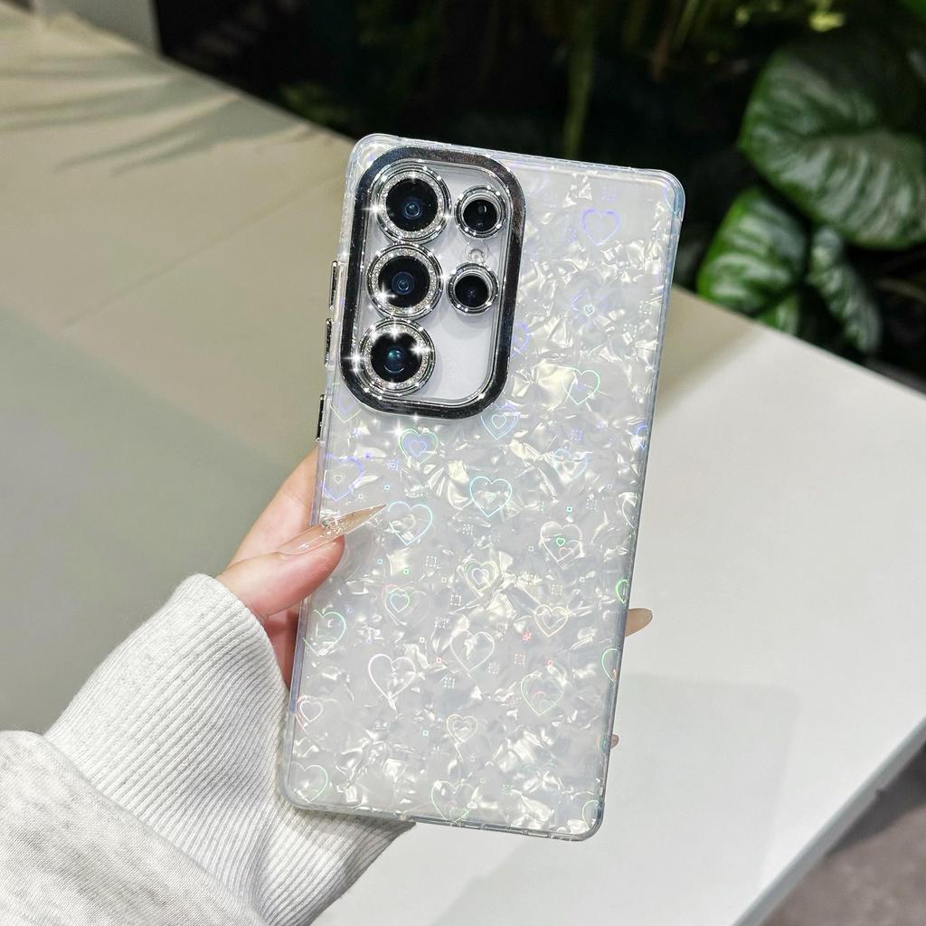 เคสโทรศัพท์ Shining Love สําหรับ Samsung S25 Ultra, S24 Ultra, S23 Ultra, A56, A55, A35, D24 FE – เคสแข็งพร้อมตัวป้องกันเลนส์