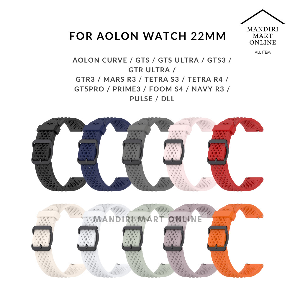 Aolon Curve / GTS / Navi R4 22 มม.ซิลิโคนกีฬา Air Hole Smartwatch Strap - 22 มม.กีฬา Breathable Smar