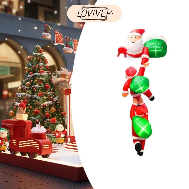 LOVIVER คริสต์มาสพองปีนเขาซานตาคลอสสําหรับสวนสนามหลังบ้านวันหยุดฤดูหนาว