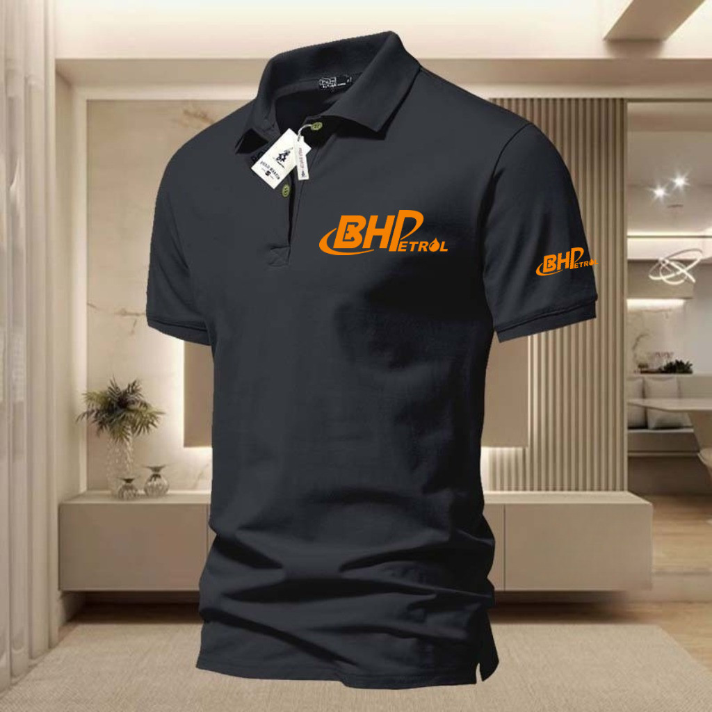 S-3XL สื้อโปโลผู้ชาย สไตล์ BHP คอปก แขนสั้น ลายเรียบ ใส่สบาย เหมาะสำหรับทุกโอกาส