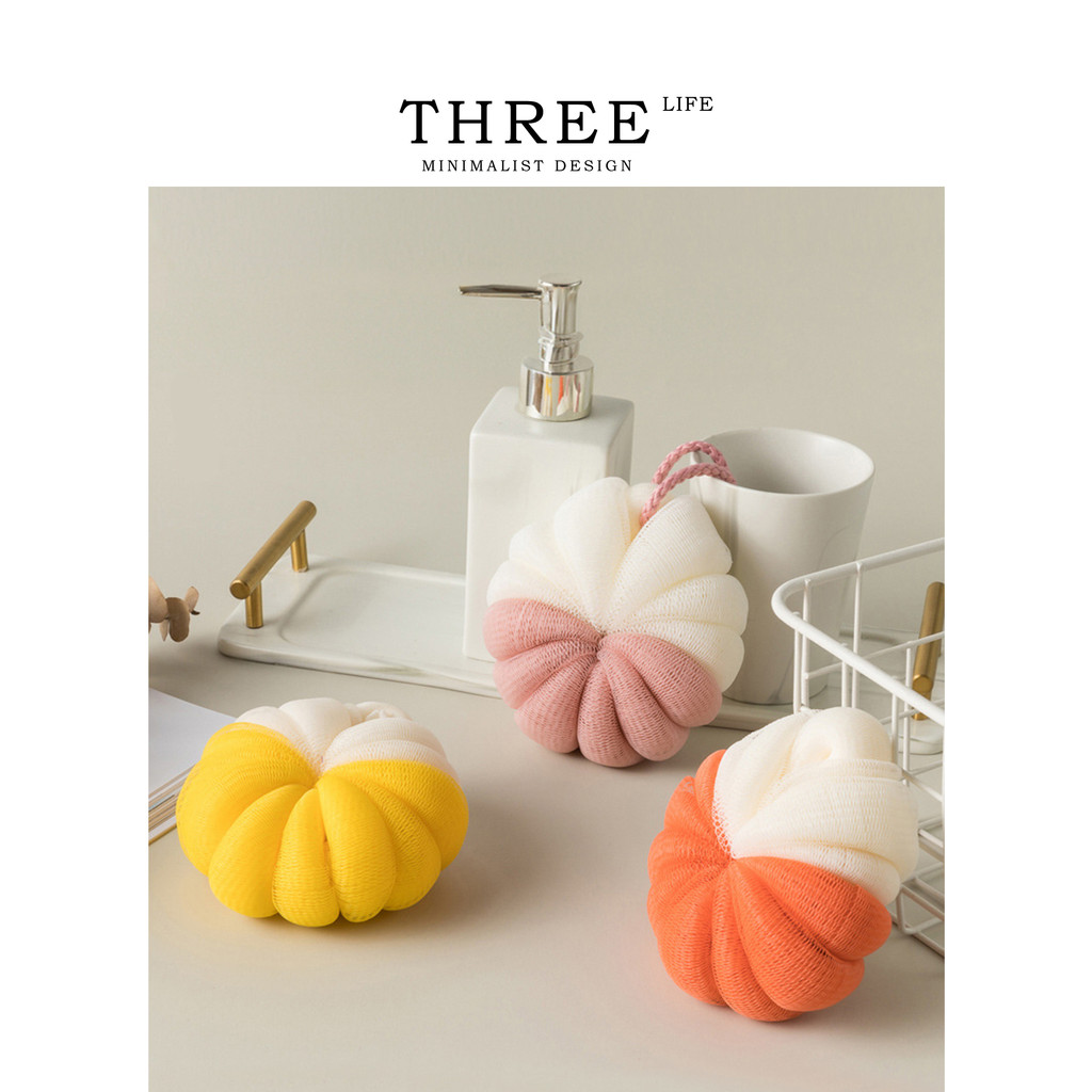 Tlife · Tallow · Bath Ball ญี่ปุ่น Simple Two-Color Stitching Bath Ball ถู Bath Handy Tool | อ้วนบลู