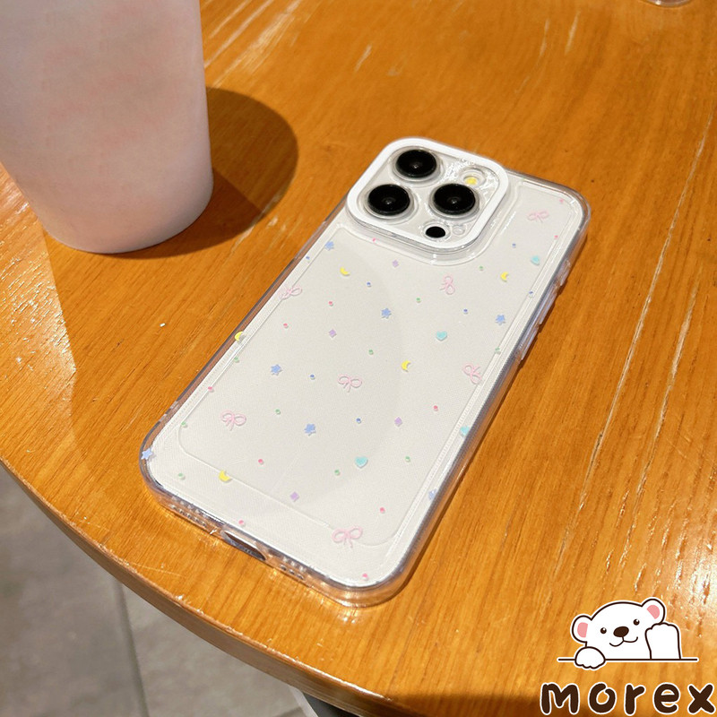 สำหรับIPhone 17 air 12 15 13 11 16 14 Pro Max X XR XS Max 15 16 7 8 Plus SE เคสใสผูกโบว์รูปดาวสีสันสดใสน่ารักและเท่ - รูปที่ 4