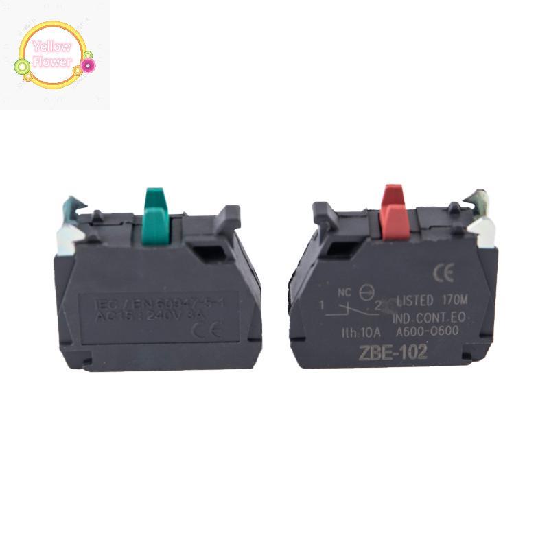 YellowFlower ปุ่มสวิตช์ฐานบล็อกสัมผัส ZBE-101 NO / ZBE-102 NC สําหรับ Xb4/XB5 TH