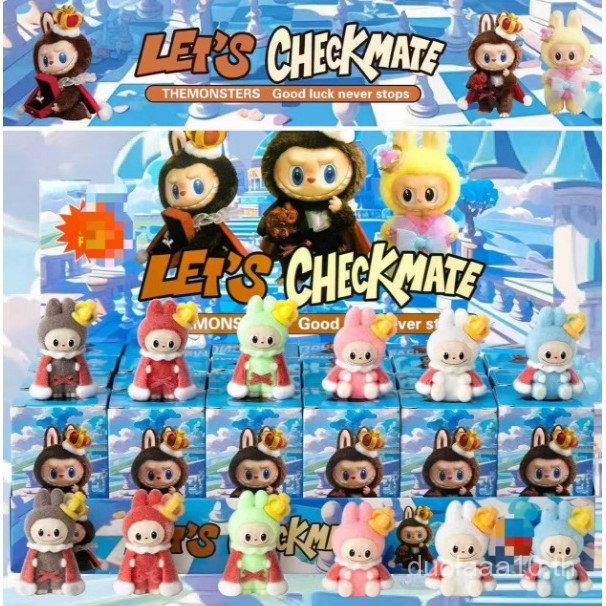 My Blind Box Pop Mart Doll labu Doll labubu ของเล่นเด็กรูปอินเทรนด์กล่องตาบอด Flocking Craft