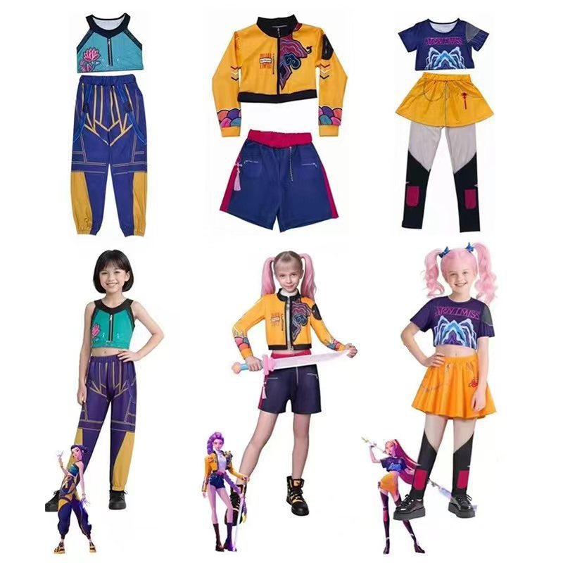 ชุดคอสเพลย์ Animated KPOP DEMON HUNTERS สำหรับเด็ก แบบ RUMI, ZOEY, MIRA