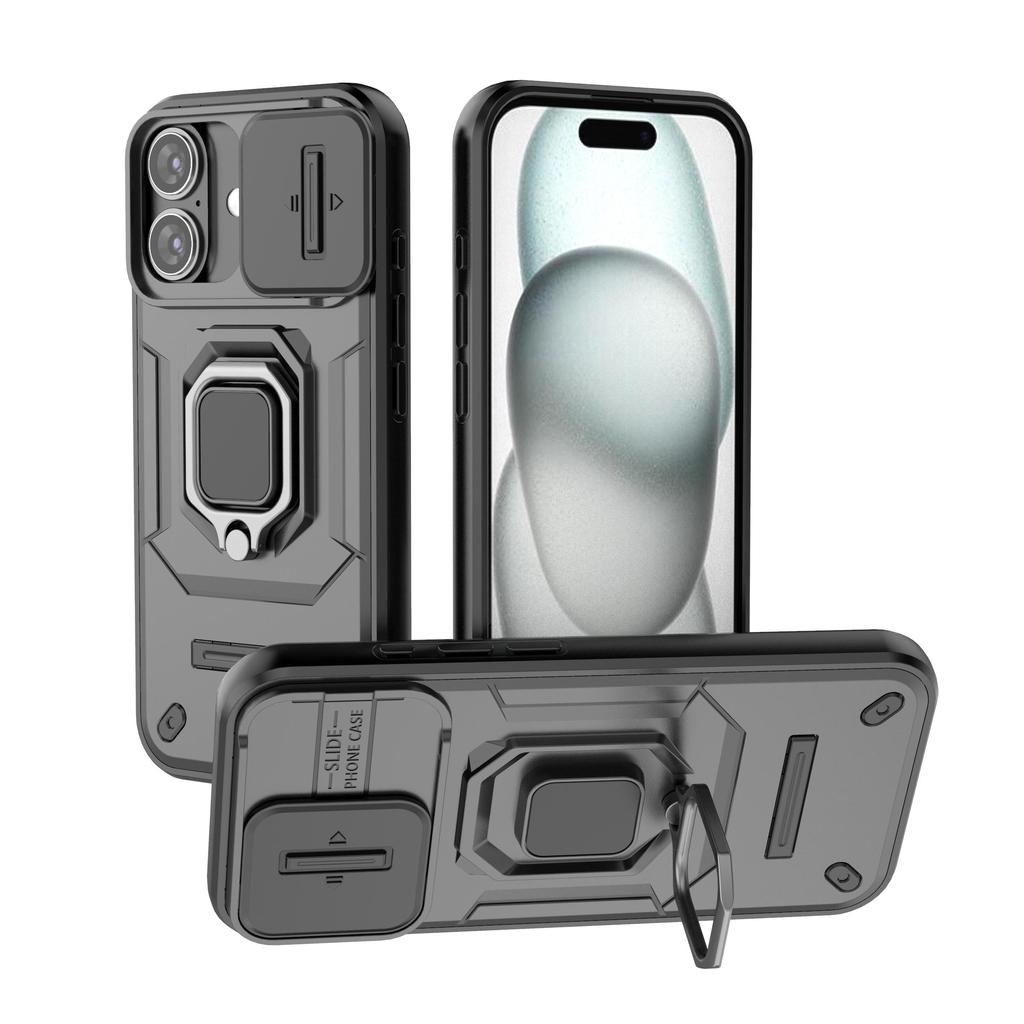 เคส Iphone 17 / Air / 17 Pro / 17 Pro Max Warrior Series เลนส์สไลด์หมุน Kick Stand Softcase