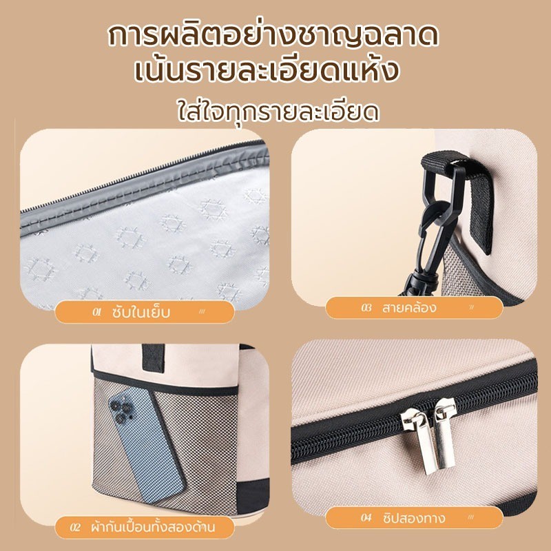 ถุงเก็บความร้อน กระเป๋าใส่ของร้อน-เย็น กระเป๋าใส่กล่องข้าว กระเป๋าเก็บอุณภูมิกลางแจ้ง ถุงเก็บความร้อนด้านในกันน้ำ - รูปที่ 5