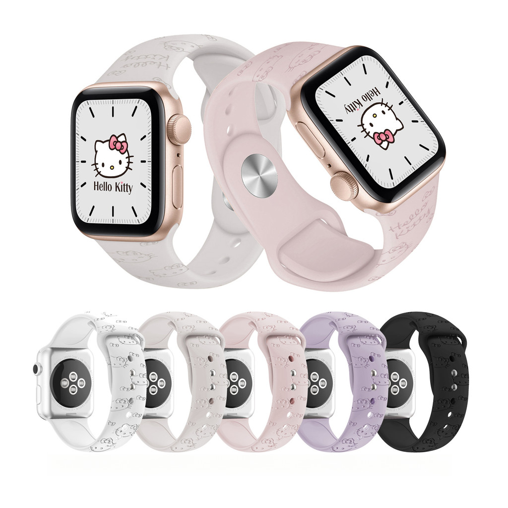 สายนาฬิกาซิลิโคน Kitty เหมาะสําหรับ iwatch S11 10 9 8 ultra 7 6 5 4 SE 3 2 1 ขนาด 38mm40mm41mm42mm44mm45mm46mm49mm