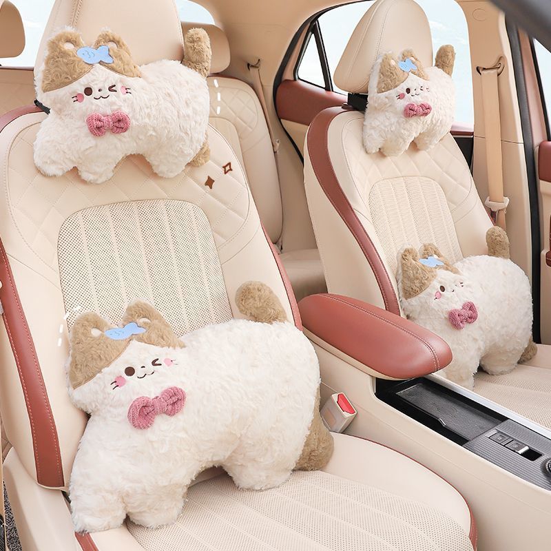 Automotive Headrest Lumbar Support Pillow Car Neck Pillow Car Cartoon Cute Girl Car Driving Car Seat