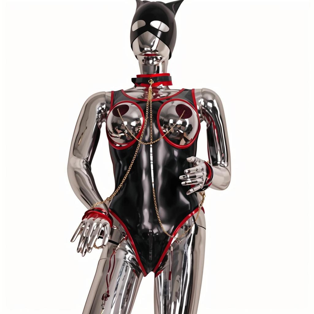 บอดี้สูทหนัง PU Backless กับซิป Crotch แบบเร้าอารมณ์ สำหรับผู้หญิงไซส์-plus พร้อม,latex catsuit romp