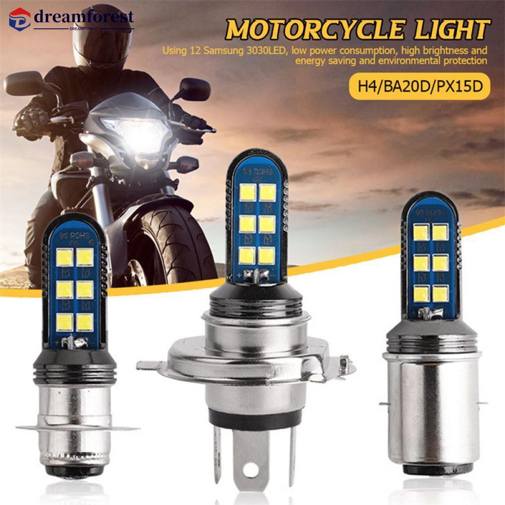 DFS รถจักรยานยนต์ 12V 12 SMD HeadLight หลอดไฟ H4 BA20D PX15D LED Hi Lo H6 BA20D หัวโคมไฟ