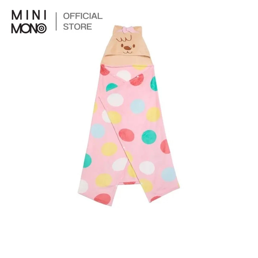 Mini mono ผ้าห่มมีฮู้ด พิมพ์ลาย ขนาด 150x100 ซม. ดีไซน์น่ารัก พิมพ์ลายสดใส ผลิตจากผ้านุ่มคุณภาพดี