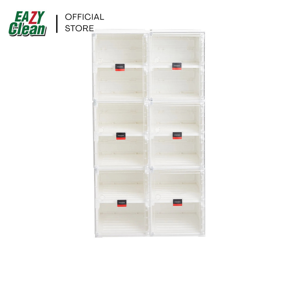 ตู้ใส่รองเท้าพับได้ 12 ช่อง ขนาด 53x34x99 ซม. สีโปร่งแสง