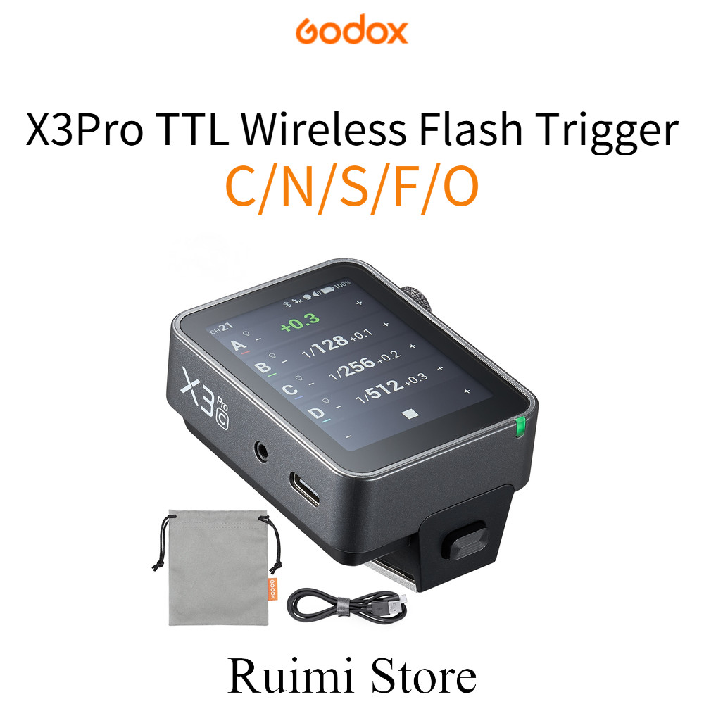 Godox X3PRO C/N/S/F/O 2.4 นิ้ว TTL HSS 2.4G Flash Trigger ไร้สาย OLED หน้าจอสัมผัสเครื่องส่งสัญญาณ