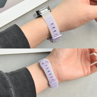 สายซิลิโคนสําหรับ Huawei Band 11/11pro/10/9/8/7/6/6pro แฟชั่นสําหรับ Honor band 10 9 7 6 โปร่งแสง Two-tone สร้อยข้อมือสายรัดข้อมือ