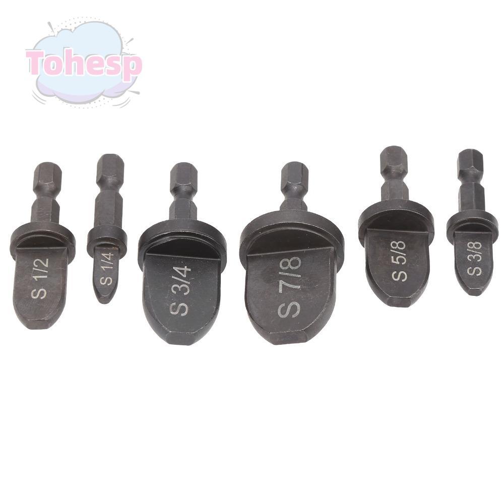 TOHESP 6 ชิ้นท่อทองแดง Expander,ท่อทองแดงอ่อน 1/4 "ถึง 7/8 "Bits HVAC Swaging เครื่องมือ, 1/4 นิ้ว H