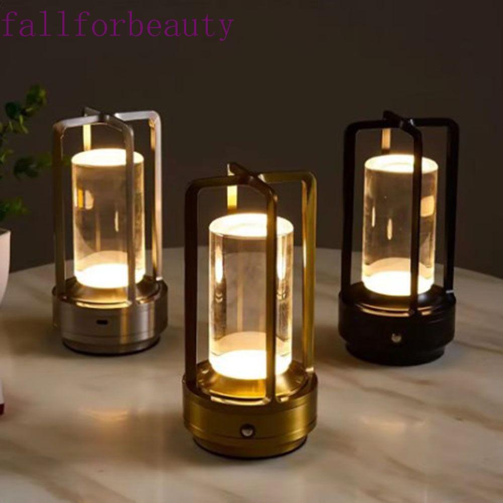 FALLFORBEAUTY โคมไฟตั้งโต๊ะ Led, ชาร์จ 2000mA บรรยากาศ Night Light, Creative Wireless Touch Cross Camping Light อ่าน