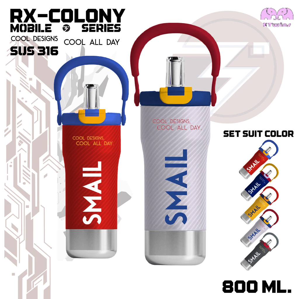 SMAIL แก้วน้ำ 800ML SUS316 เก็บร้อนเย็นนาน ฝา Double Lock หลอดกรองในตัว ใช้งานง่าย พกได้ทุกที่ เหมาะใช้ในชีวิตประจำวัน