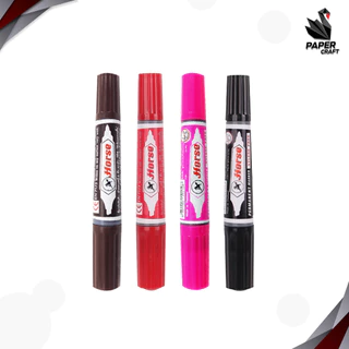 HORSE (ตราม้า) ปากกาเคมี มาร์กเกอร์ 2 หัว Twin-Pen Marker มีให้เลือก 12 สี กันน้ำ ( 1 ด้าม )