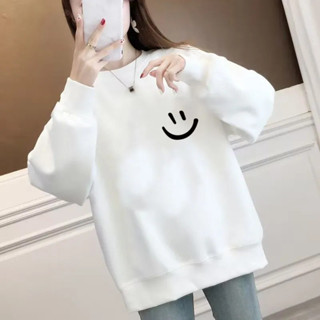 COD✅ (จัดส่งในกรุงเทพฯ)เสื้อสเวตเตอร์คอกลมผ้าฝ้ายแท้สำหรับผู…